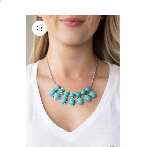 Environmental Impact Blue Necklace Set - Picture 2 of 3